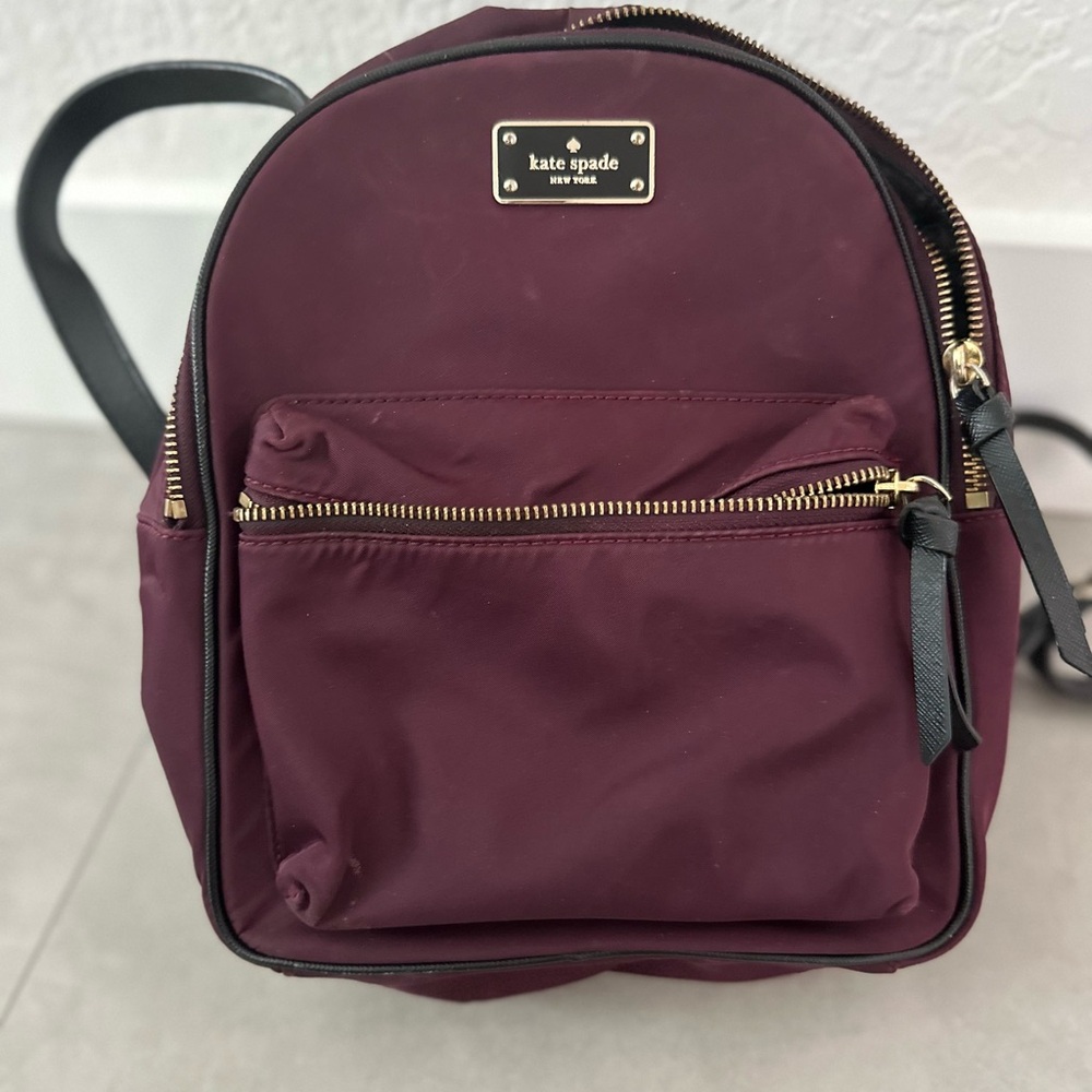 Kate Spade Large Nylon Laptop Backpack In Burgundy